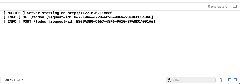 xcode console log without errors