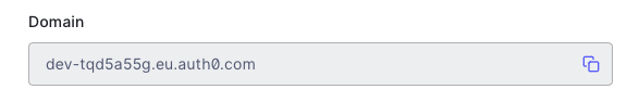 screenshot showing the auth0 domain