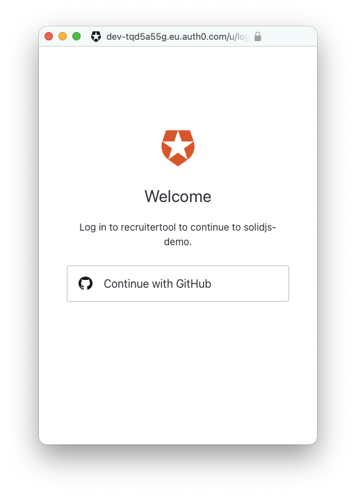 screenshot showing auth0 lock with github social login
